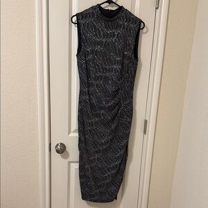 Elegant Black and Silver Women's Dress Size 8